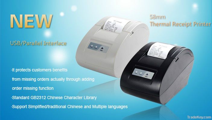 New thermal printer POS58 printer 58mm POS receipt printer