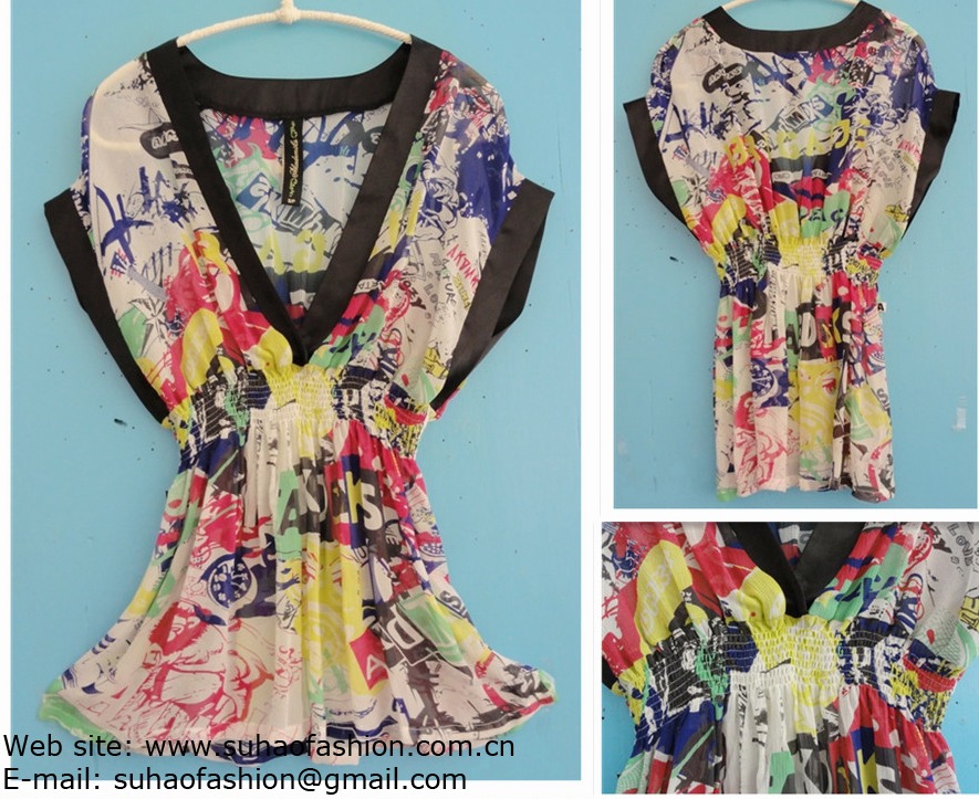 ladies colorful silk blouse