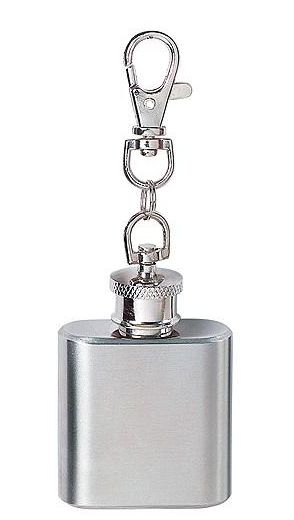 1oz mini hip flask with keyring