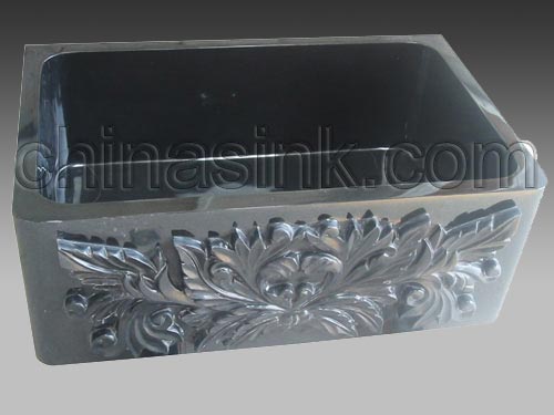 absolute black granite carving farm sink