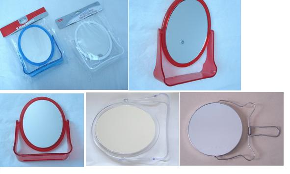 double  side plastic mirror (make-up with desktop mirror)