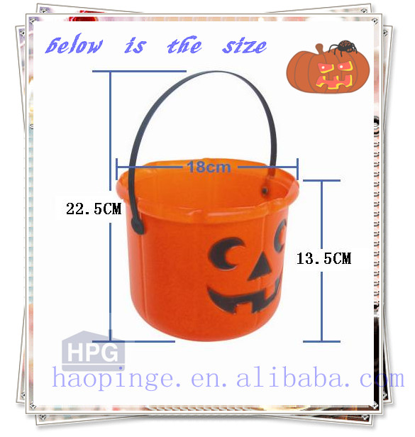 Plastic pumpkin & hallowen bucket