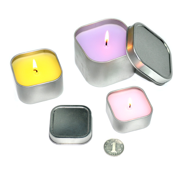 deep square candle tin cans