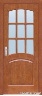 PVC door with glass grip