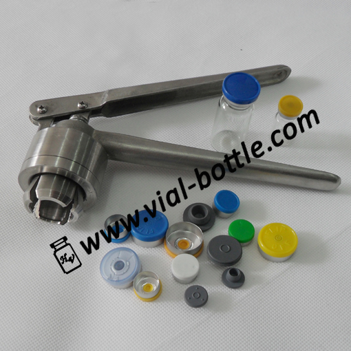 vial crimper for crimping glass vial and flip off seal