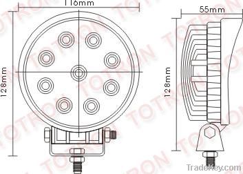 24v 12v 27w Round led work light