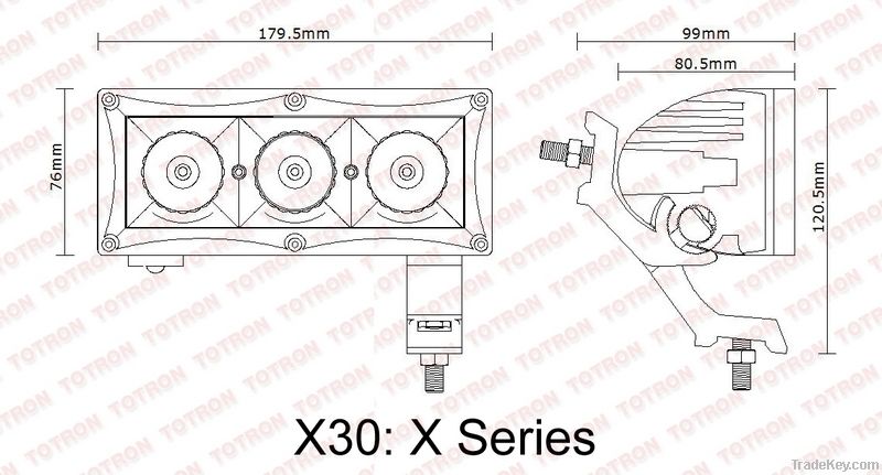 Interconnectable Cree Led Light Bar (30W)