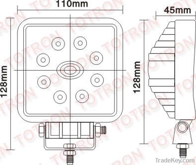 9-32V DC 24w Led Working LightS, LED work light