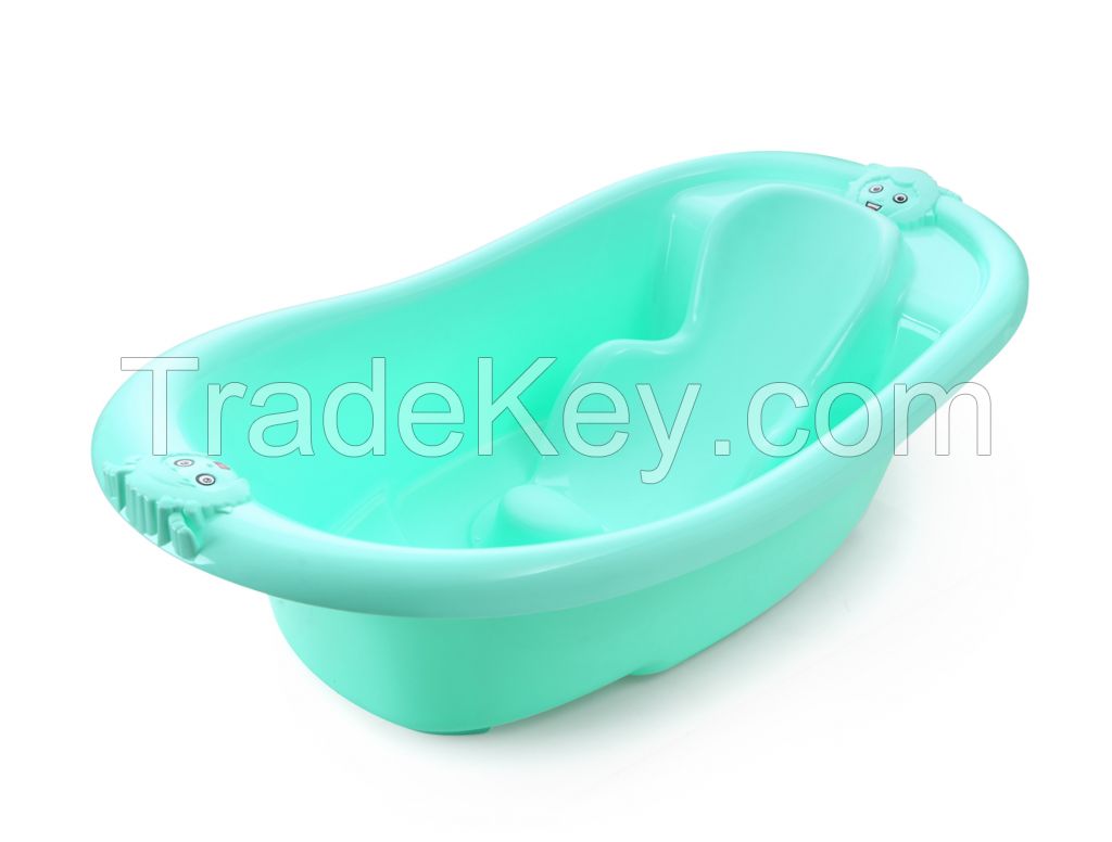 Large plastic baby bathtub with bathtub support