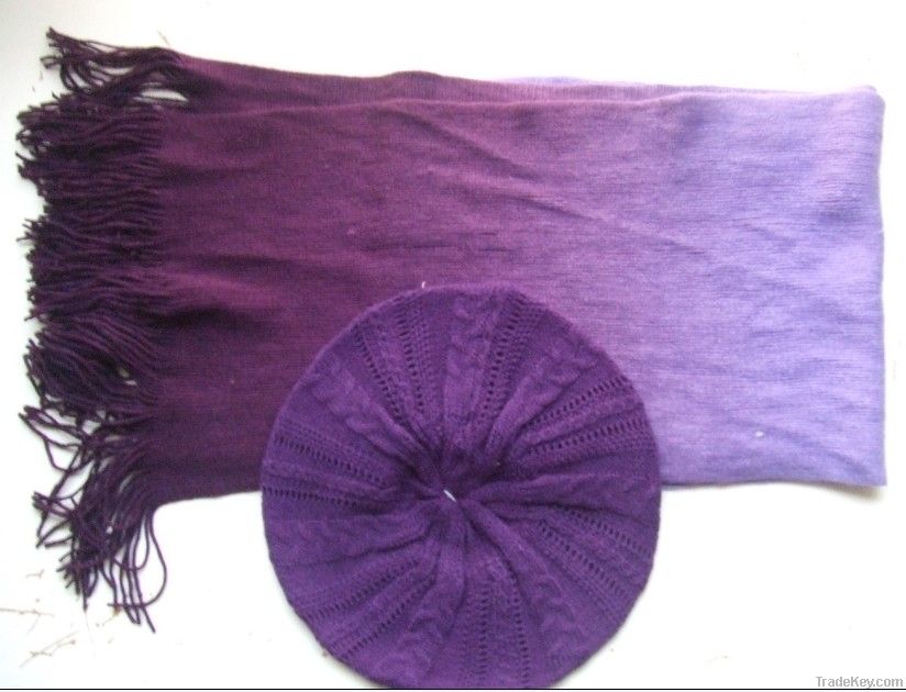 Purplish White Cotton Scarfs