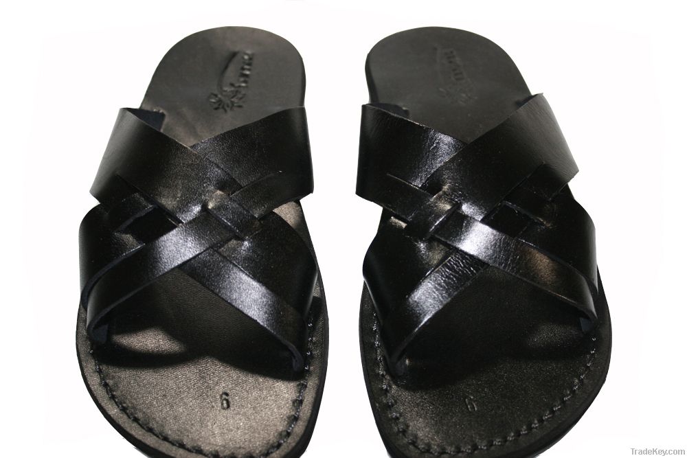 Black Capri Leather Sandals