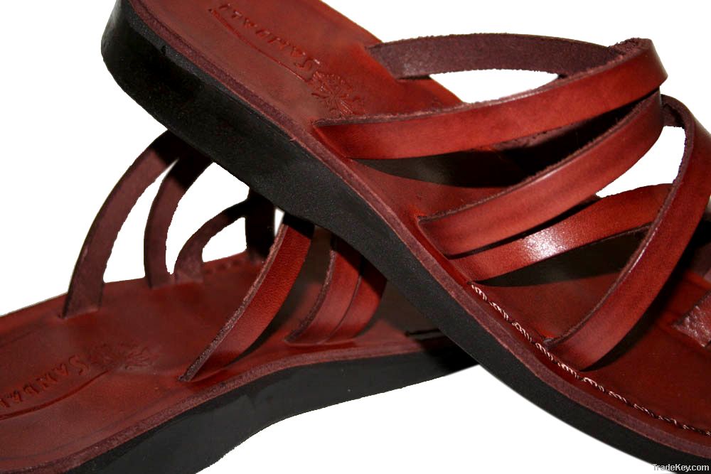 Brown Buckle Free Leather Sandals