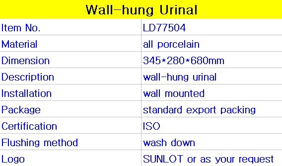 Wall Hung Urinal