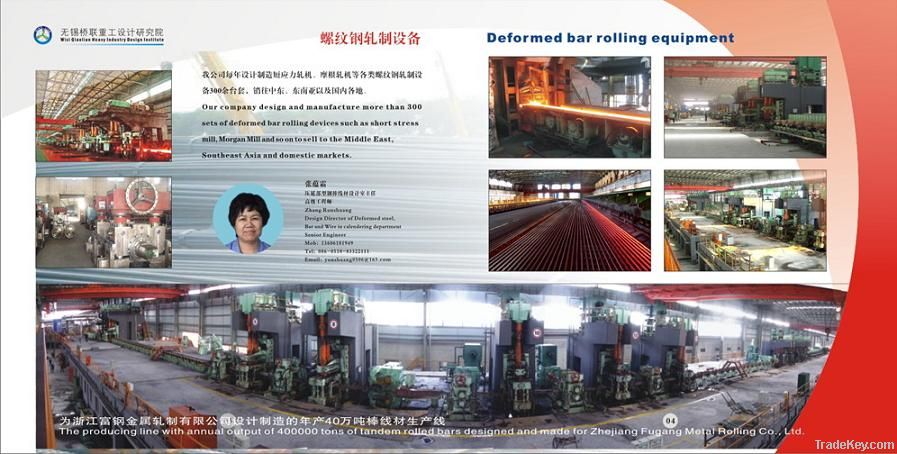 Twisted steel or bar rolling mill line