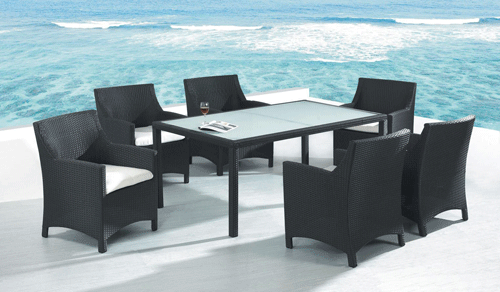 Plastic Rattan Wicker Dining Sets for Outdoor Garden Patio