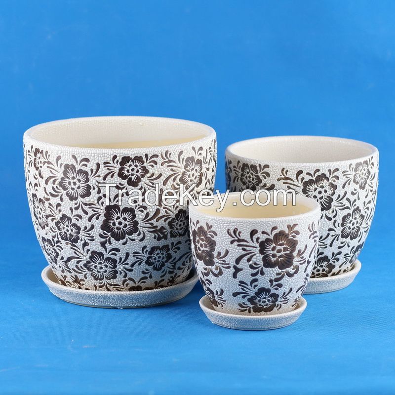 small ceramic flower 101 pearl glazed series