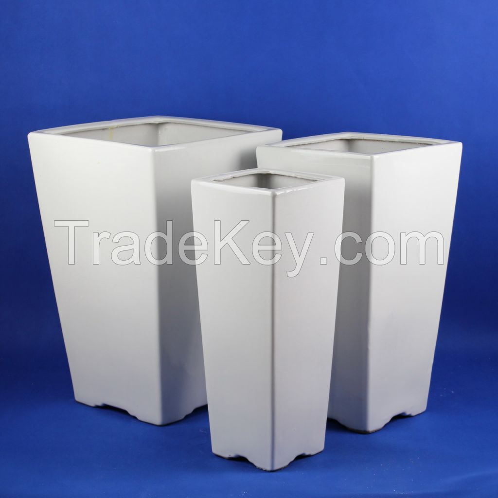 Large ceramic flowerpot square series