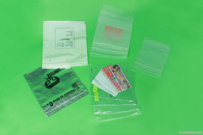 Reclosable poly bag, Slide seal reclosable bag, double track poly bag