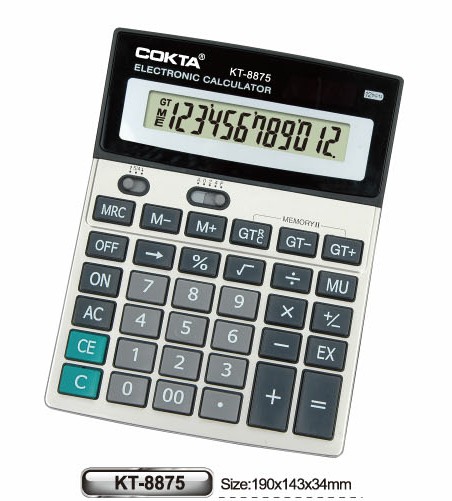 12digits desktop calculator with big display, customized logos are acce