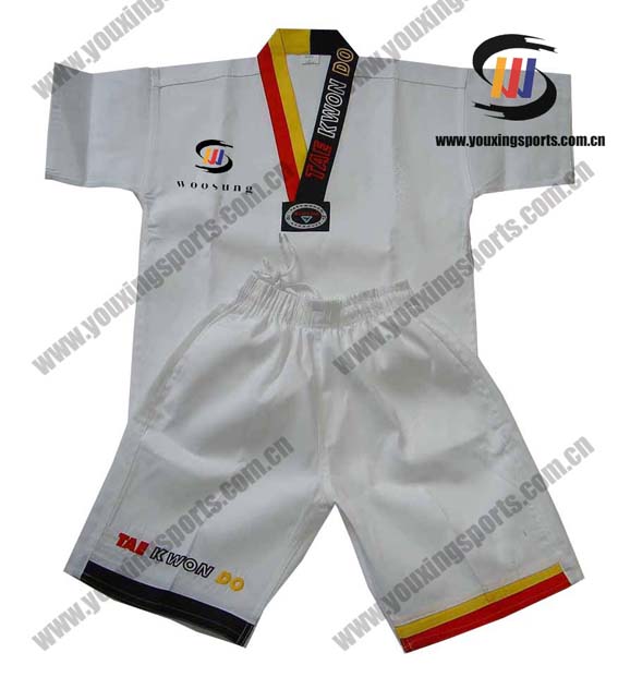 white short cut taekwondo uniforms for summer