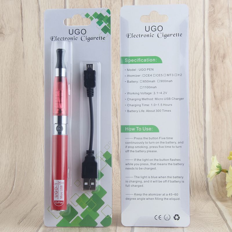 ECT eGO CE4 Blister kits Packing Electronic Cigarette 650mah 900mah 1100mah battery with CE4 atomizer and charger