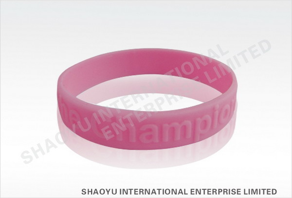 Embossed silicone wristband