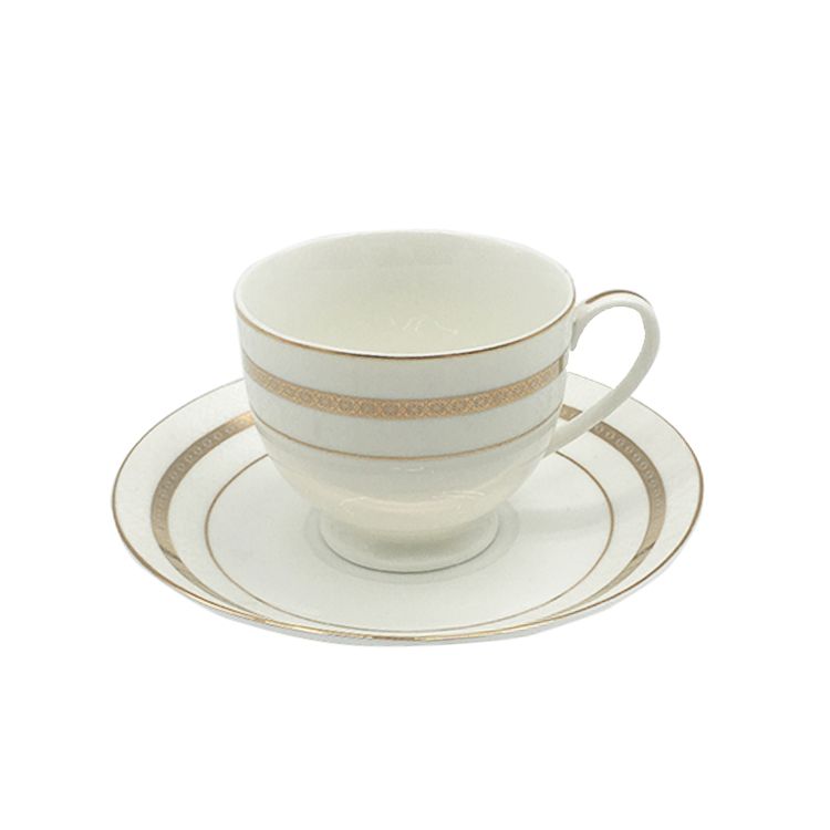  ceramic gold rim new bone china coffee mugs porcelain tea cup set with saucer 