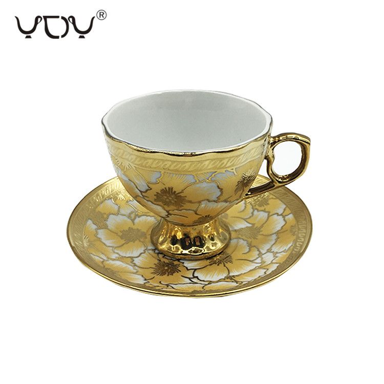 Eletrocplating golden 180cc tea cup and saucer set for  pakistan 