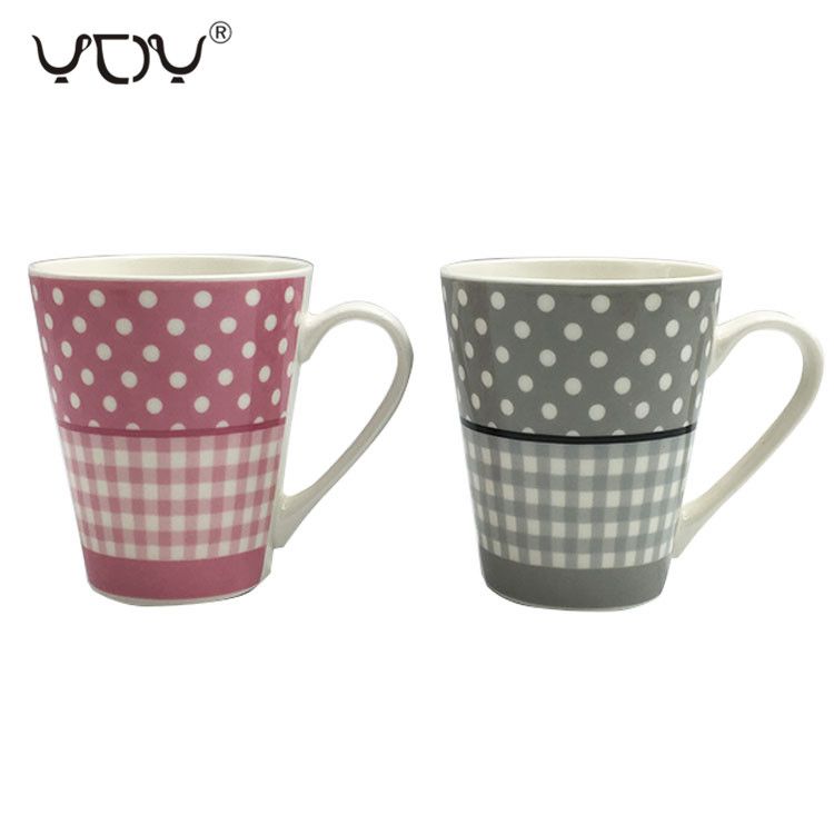 High quality 12oz Custom Ceramic V Shape Mug For Advertising 