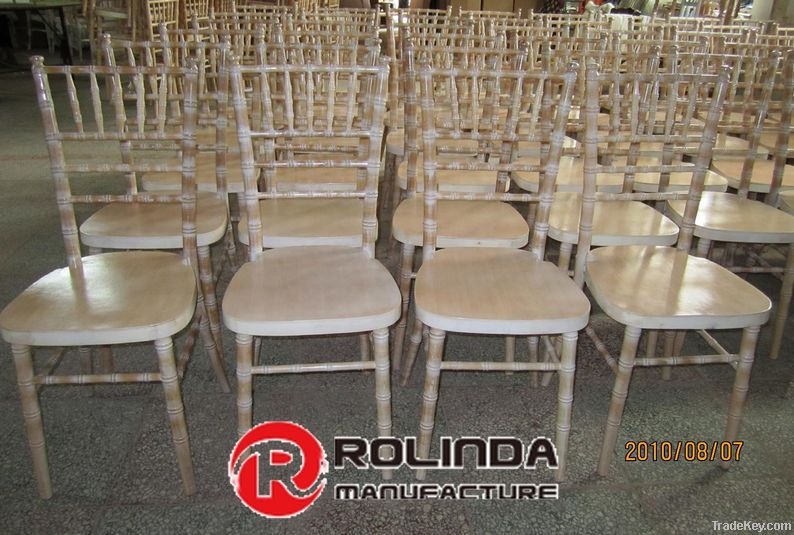 Limewashed Wood Stacking Chiavari Chair