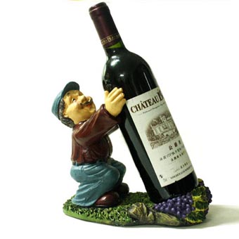 Polyresin funny man bottle holder