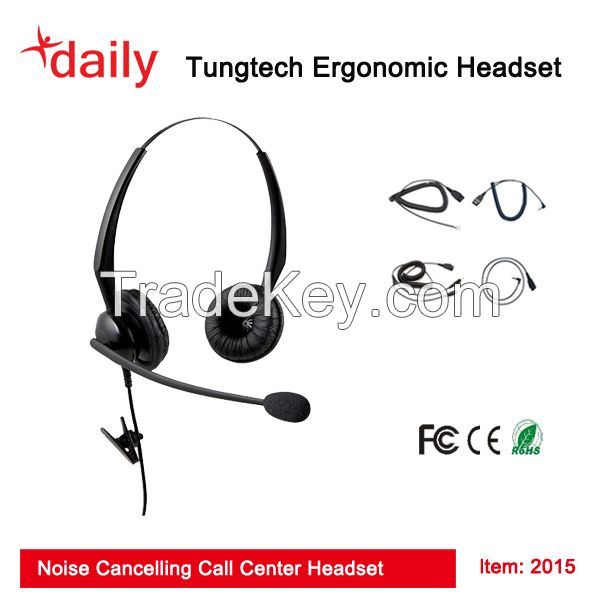 Call Center Noise Cancelling Telephone Headset