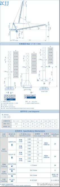 Luffing tower crane TCL80(3520)