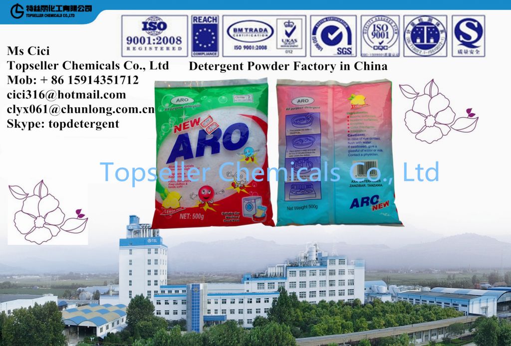 ARO Tanzania 500G Detergent Powder South America Detergente Soap Powder Liquid Detergent Washing Powder