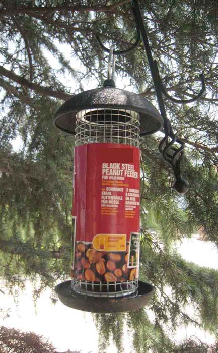 Black steel peanut feeder