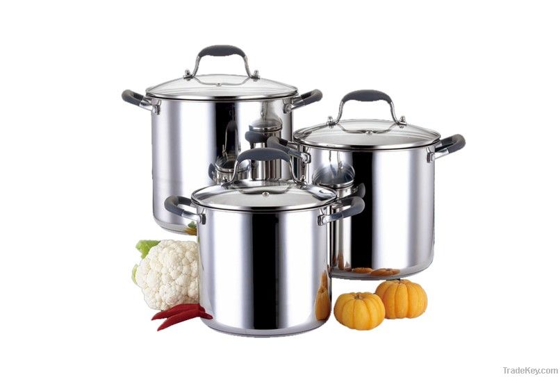 6 Pcs Stainless Steel Stock Pot