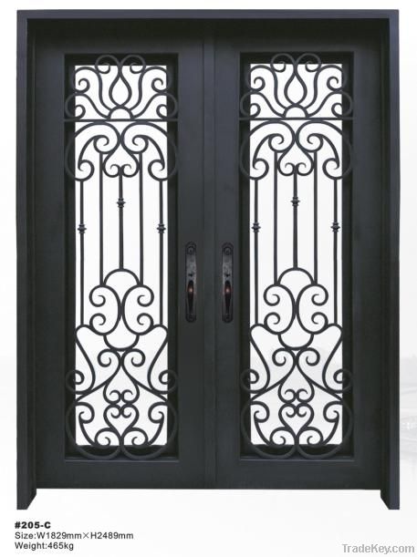 custom wrought iron entry door