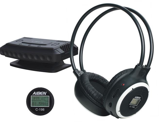 QQ198 PC wireless headphone with mic /LCD display