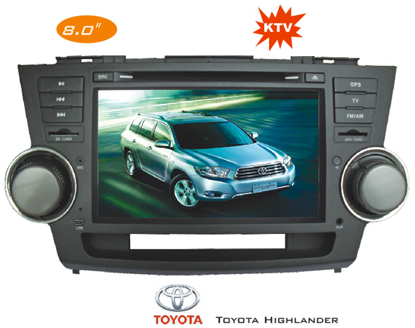 8inch Toyota high lander dvd with GPS DVBT, special dvd