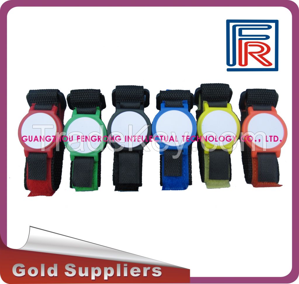 LF/HF/UHF RFID nylon wristband for NFC/E-ticket/access control,ISO14443A,ISO18000-6c