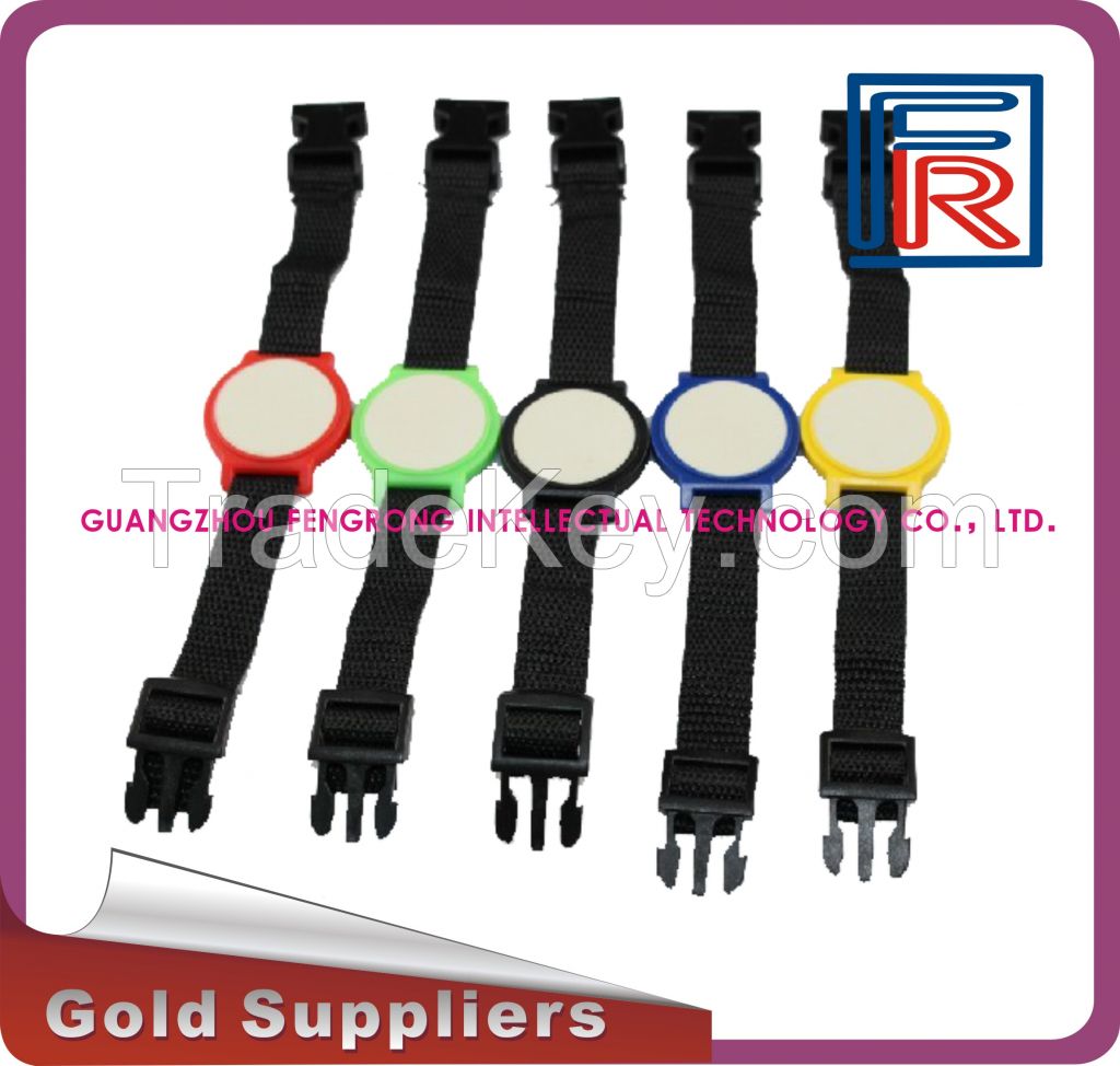 LF/HF/UHF RFID nylon wristband for NFC/E-ticket/access control,ISO14443A,ISO18000-6c
