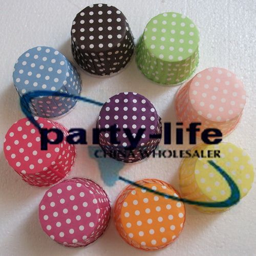 Polka Dot Round Muffin  Paper Cake Cup Orange