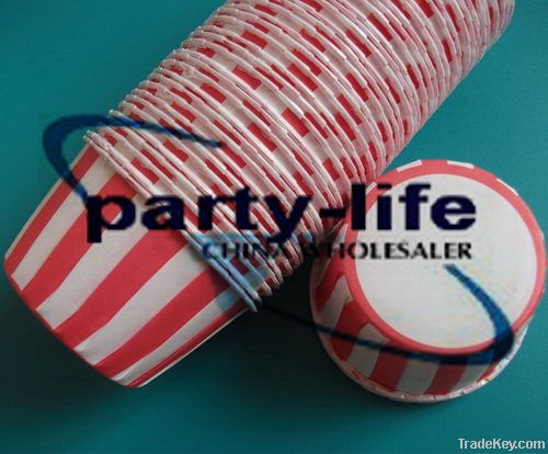 Stripe Round Muffin  Paper Cake Cup Red