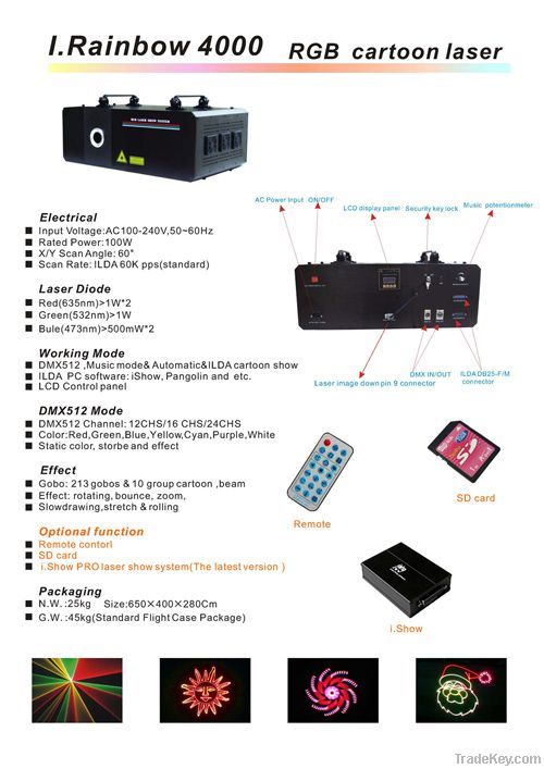 i.Rainbow RGB laser stage light ILDA DB25