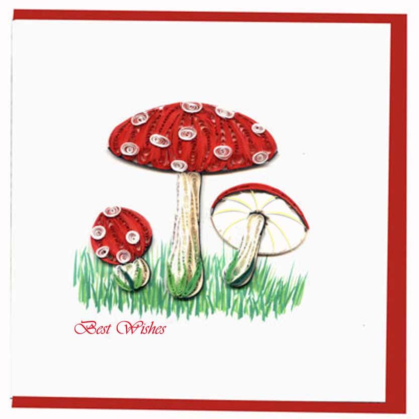 MUSHROOM QUILLING CARD Model: QCF028