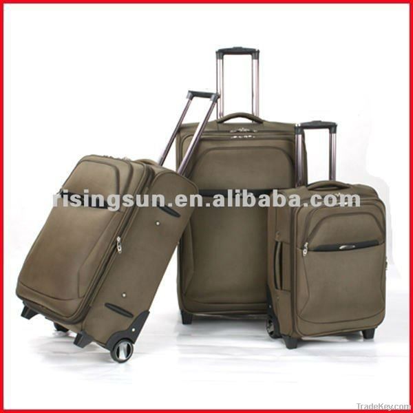 wheeled luggage upright and trolley bag