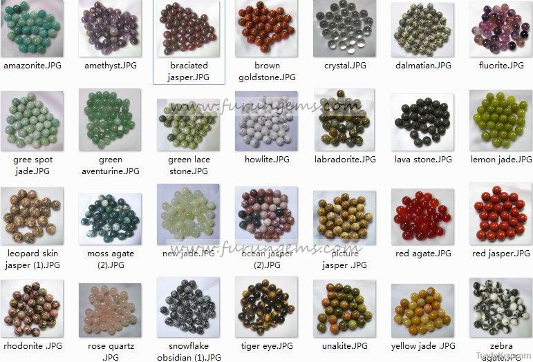 various natural semiprecious stones/gemstone round beads, ball, sphere