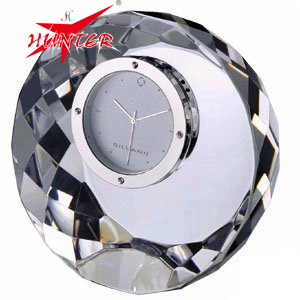 Round Crystal Clock, Crystal Table Clock, Office Set Gifts