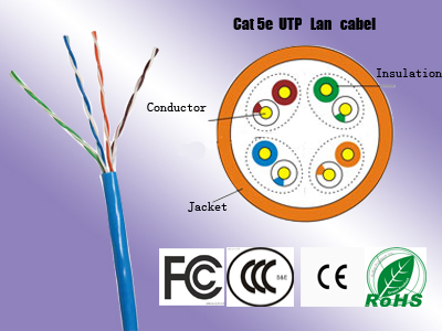 Cat5e UTP Lan Cable Fluke Pass 4Pairs Cat5e UTP Lan Cable