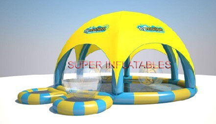 inflatable pool with tent